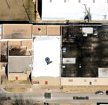 We used satellite imagery to identify potential bowstring truss construction. 