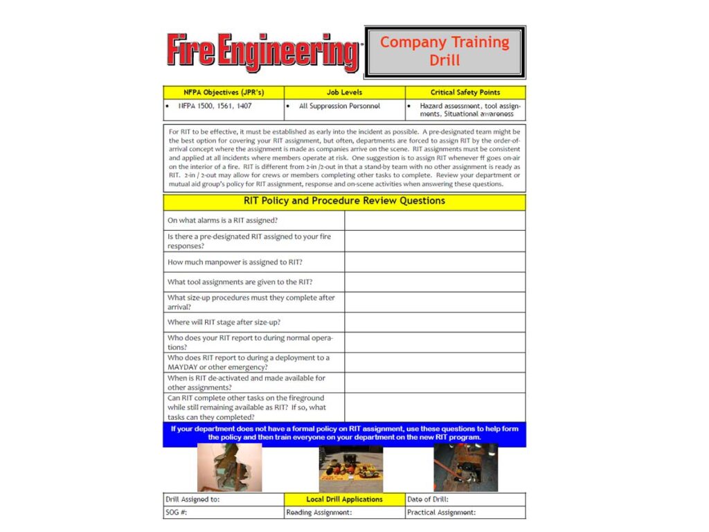 RIT assignments training drill