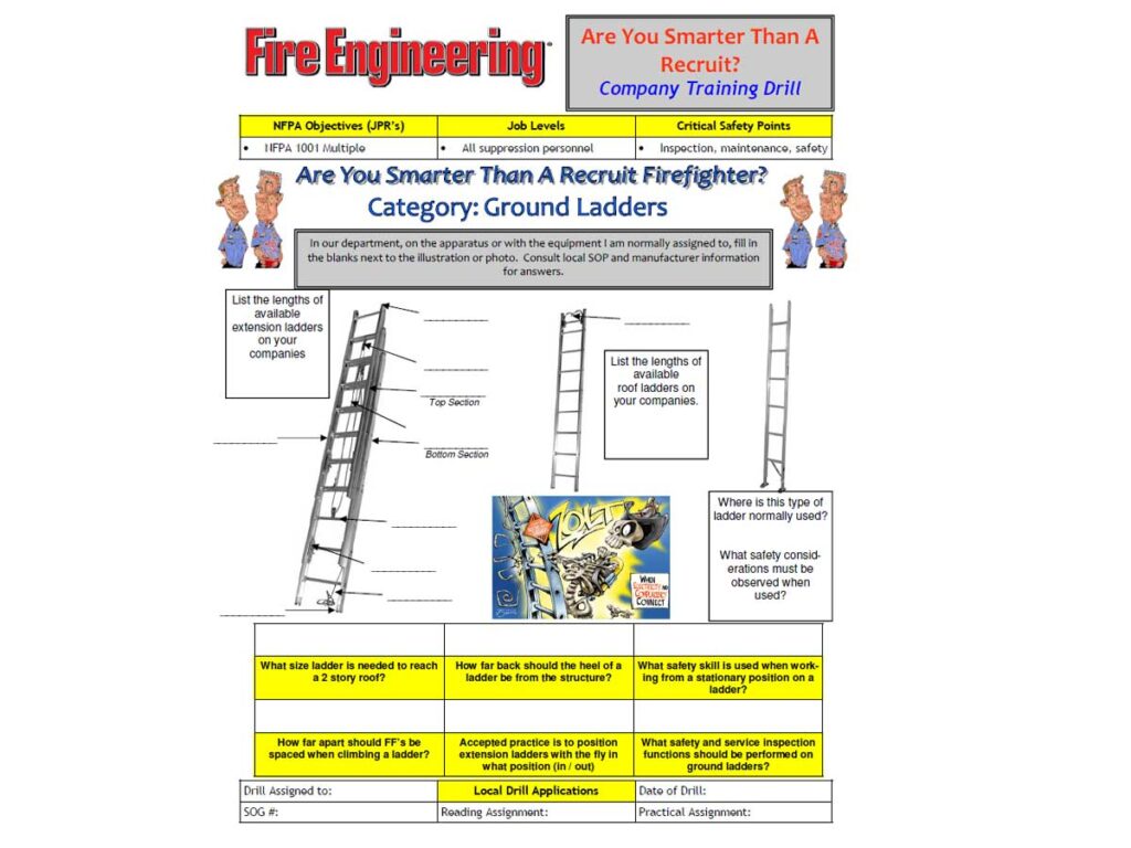 Smarter than a rookie firefighter ground ladder drill