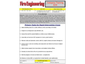 RIC duty questions firefighter training drill