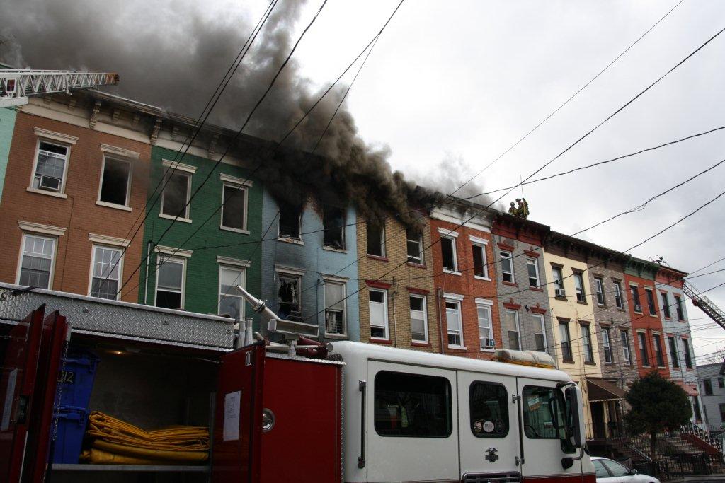 Four-Alarm Fire Strikes NJ Row Homes