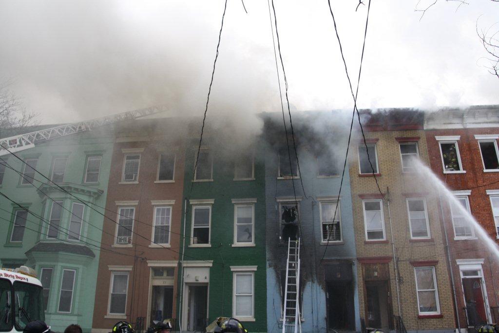 Four-Alarm Fire Strikes NJ Row Homes