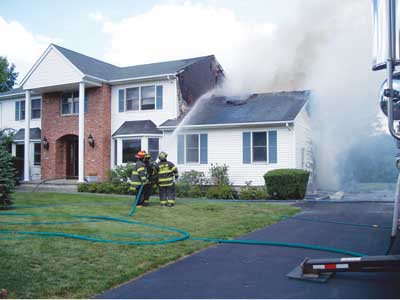 (7) The vinyl siding that was autoexposed by the original fire ignited spectacularly but miraculously did not enter the gable vent or attic.