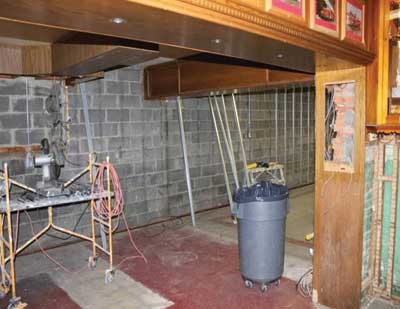 (2) The kitchen of the Little Ferry Hook and Ladder #1 after the cleanup began and crews started rebuilding.