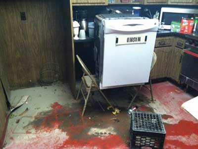 (5) Prestorm precautions such as raising objects that could be lifted did not prove helpful. The water rose above the level of the kitchen counters and stove in the firehouse kitchen. 