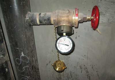 cap gauge reading standpipe outlet static pressure 