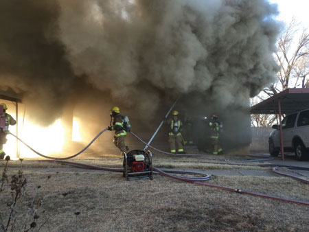 (7) Handlines are in place and ready to operate. As soon as you open up the ceilings and introduce oxygen into the void space, you have to follow that quickly with water. If not, conditions will rapidly become untenable.