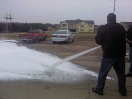 (10) Test auxiliary systems such as this compressed-air foam system.