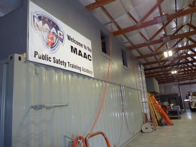 Bailout training and ladder training area inside apparatus bay