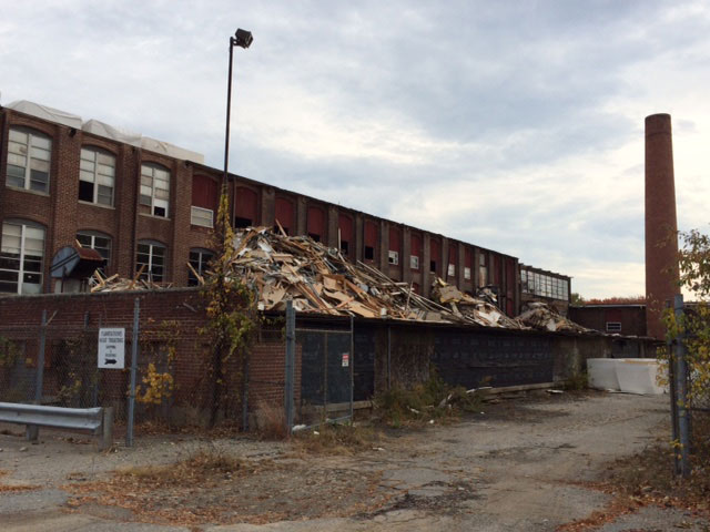 Debris outside a building