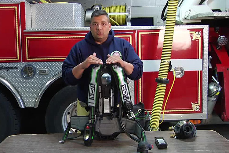 Joe Alvarez and firefighter SCBA