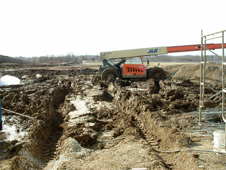 Ruts at a work site