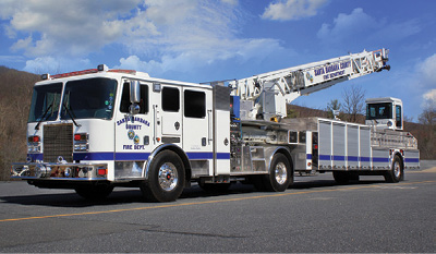 The Santa Barbara County (CA) Fire Department designed this KME tractor-drawn aerial like a quint, making it self-sufficient, if needed. 