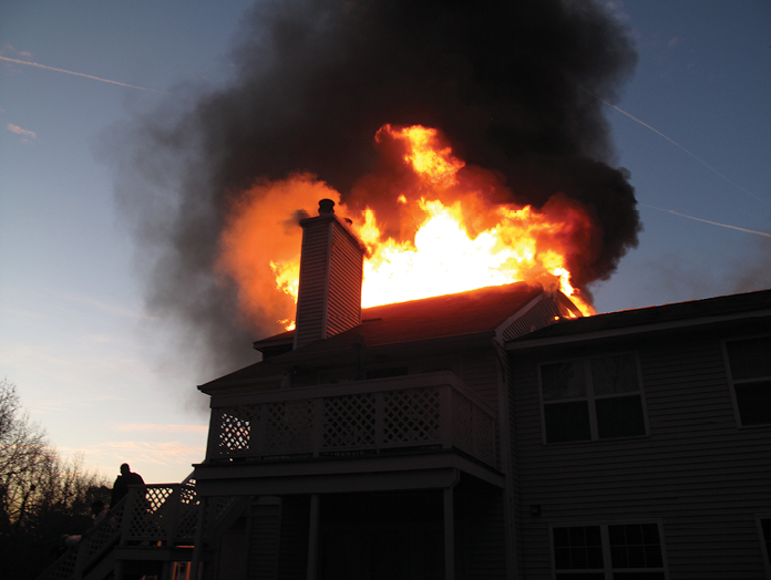 (1) The C/D corner of the apartment building. [Photo by author; all other photos by Rayford Smith, Virginia Beach (VA) Fire Department Multimedia Specialist.] 