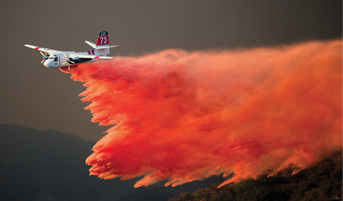 Fixed-wing aircraft have the greatest impact on large, fast-moving fire fronts.