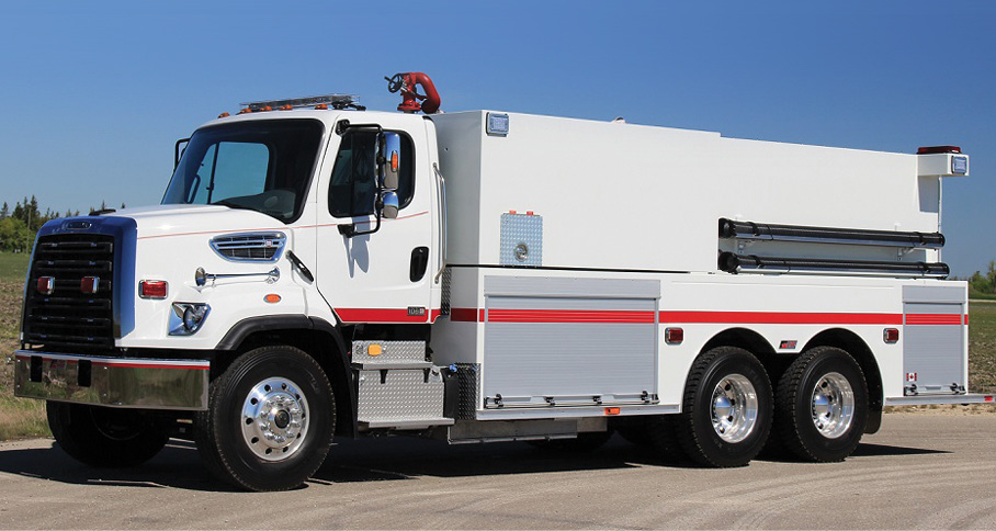 The Fairview (Alberta, Canada) Fire Department uses this FORT GARRY FIRE TRUCKS tanker to protect a primarily rural area.