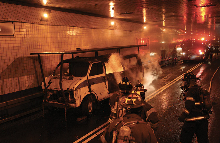 Regional live fire training exercises in the Lincoln Tunnel under the Hudson River involve the Fire Department of New York, the Port Authority of New York and New Jersey, and the North Hudson Regional Fire & Rescue. 