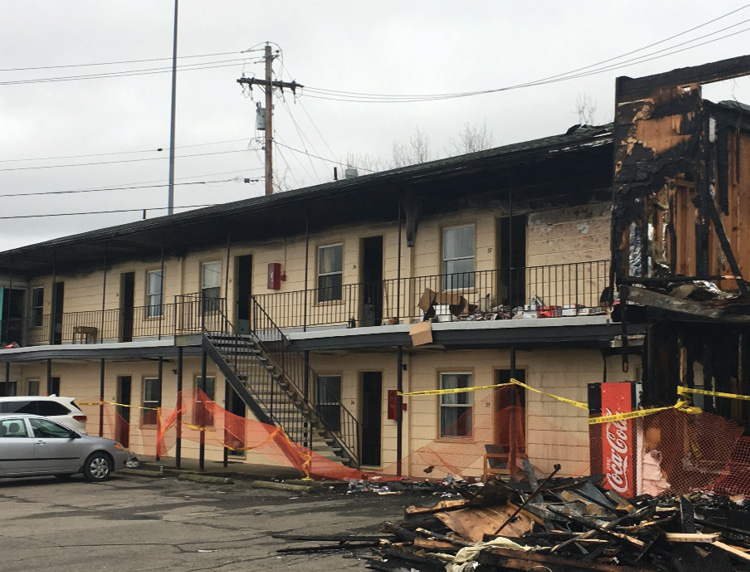 Place ground ladders for occupants in rooms cut off by the fire and those who can’t make the exterior stairs.