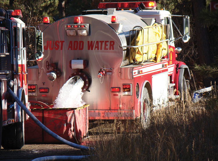 Even if hydrants are installed in their WUI areas, fire departments must train on water tender operations. 