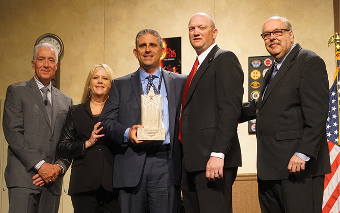 Battalion Chief Anthony Kastros of the Sacramento (CA) Metro Fire District was named the 2019 Fire Engineering/International Society of Fire Service Instructors George D. Post Instructor of the Year at Opening Ceremony Day 2 on April 11. 
