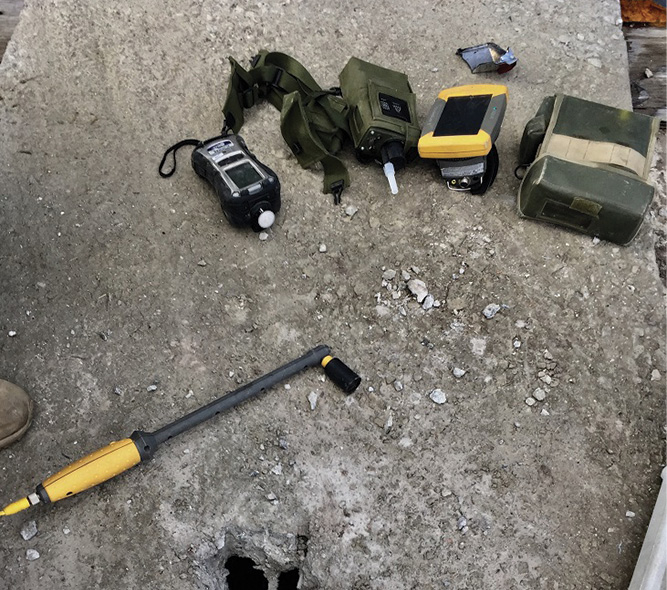 A camera and monitors are used to monitor the atmosphere inside the concrete void space