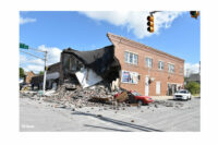 A view of the collapsed structure.