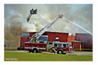 Another view of the various streams at work on the fireground.