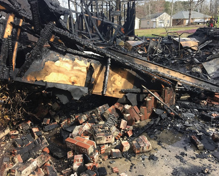 The area of collapse from where the rapid intervention team and Engine 9’s firefighter removed the lieutenant. (Photo by Chris Balassone.) 