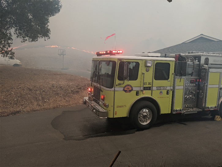 Fire engine in WUI