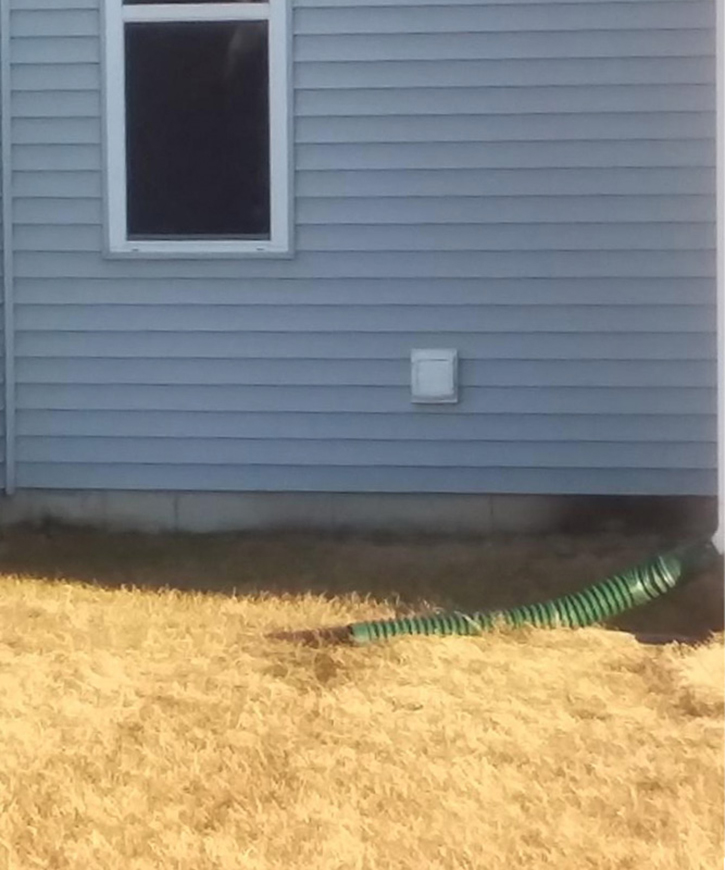 A vent cap for a dryer in the basement will be slightly above grade.