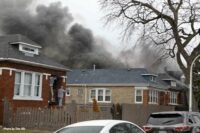 Smoke rises from the scene in Chicago