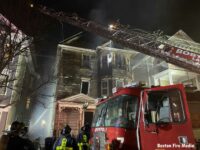 A view of the damage at the second fire in Dorchester