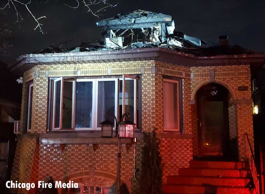 Burned-out shell of a home in Chicago