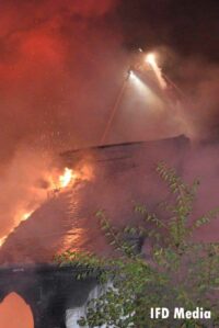 Flames tear through a vacant church