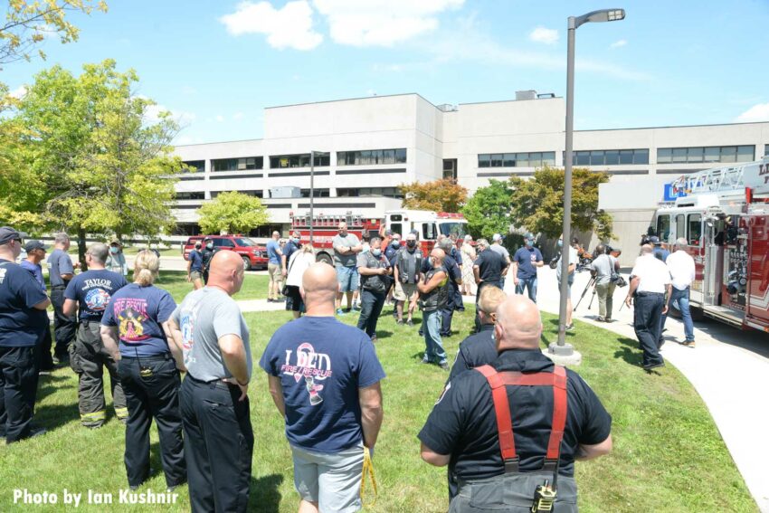 Injured firefighter leaving hospital greeted by supporters