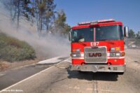 LAFD rig at brush fire