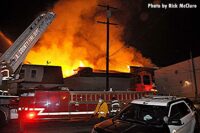 Fire apparatus at major East L.A. fire