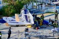 Crashed plane on the edge of the river