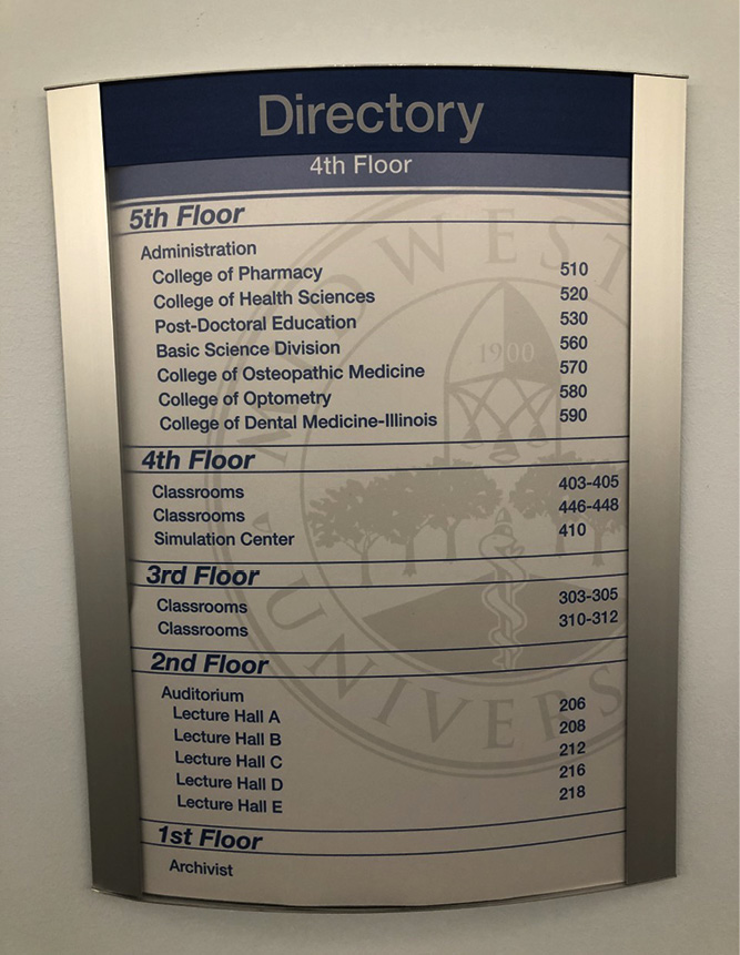 In the RIT size-up, note the building’s directory or take a picture of it with a camera phone if you are unable to remove it. This can help to narrow the search for a down firefighter.