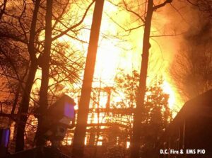 Raging fire in Washington D.C.