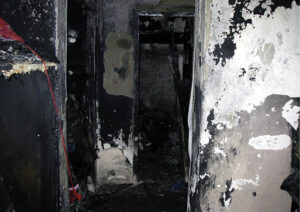 Burned interior