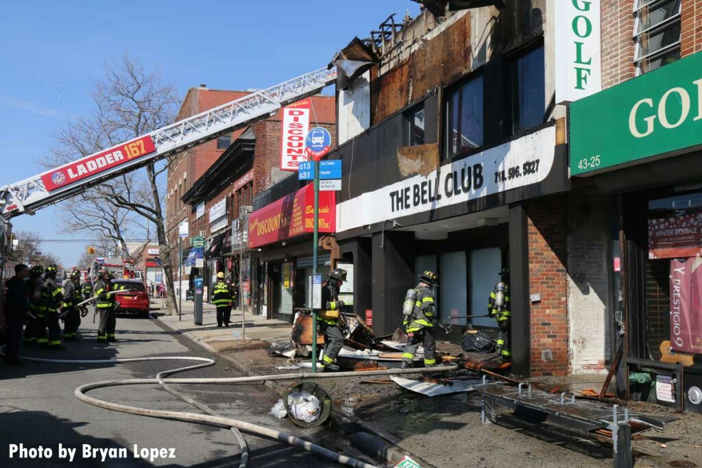 FDNY Ladder 167 at fire scene