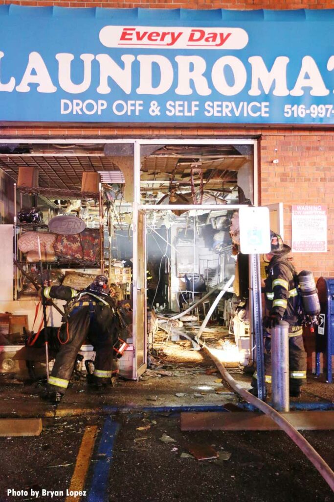 Damage after Long Island commercial fire