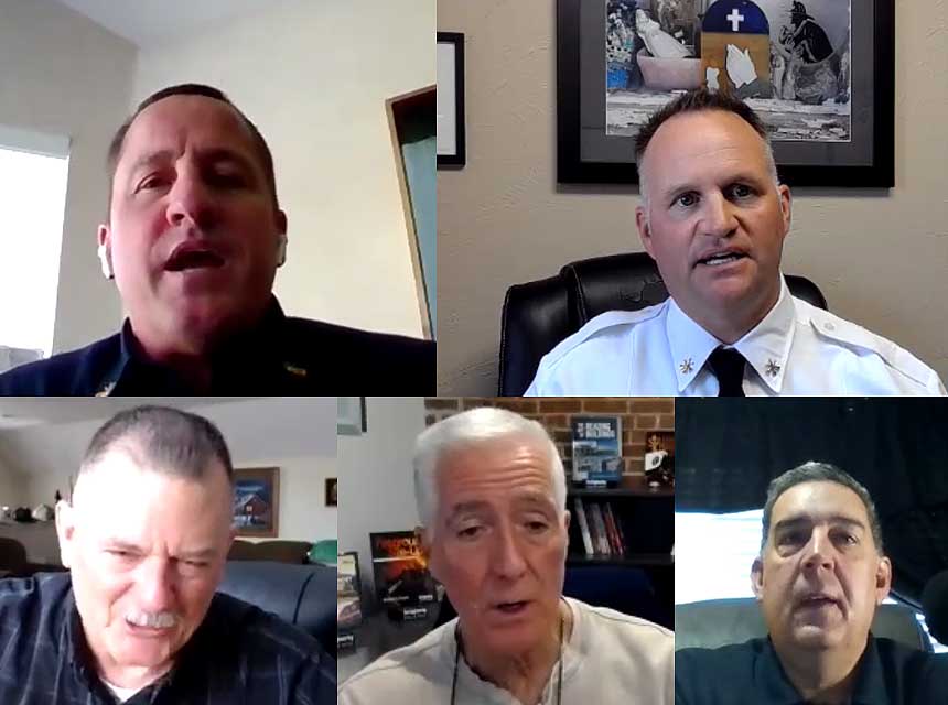 Terry McGrath, Brian Brush, Scott Thompson, Bobby Halton, and John Salka