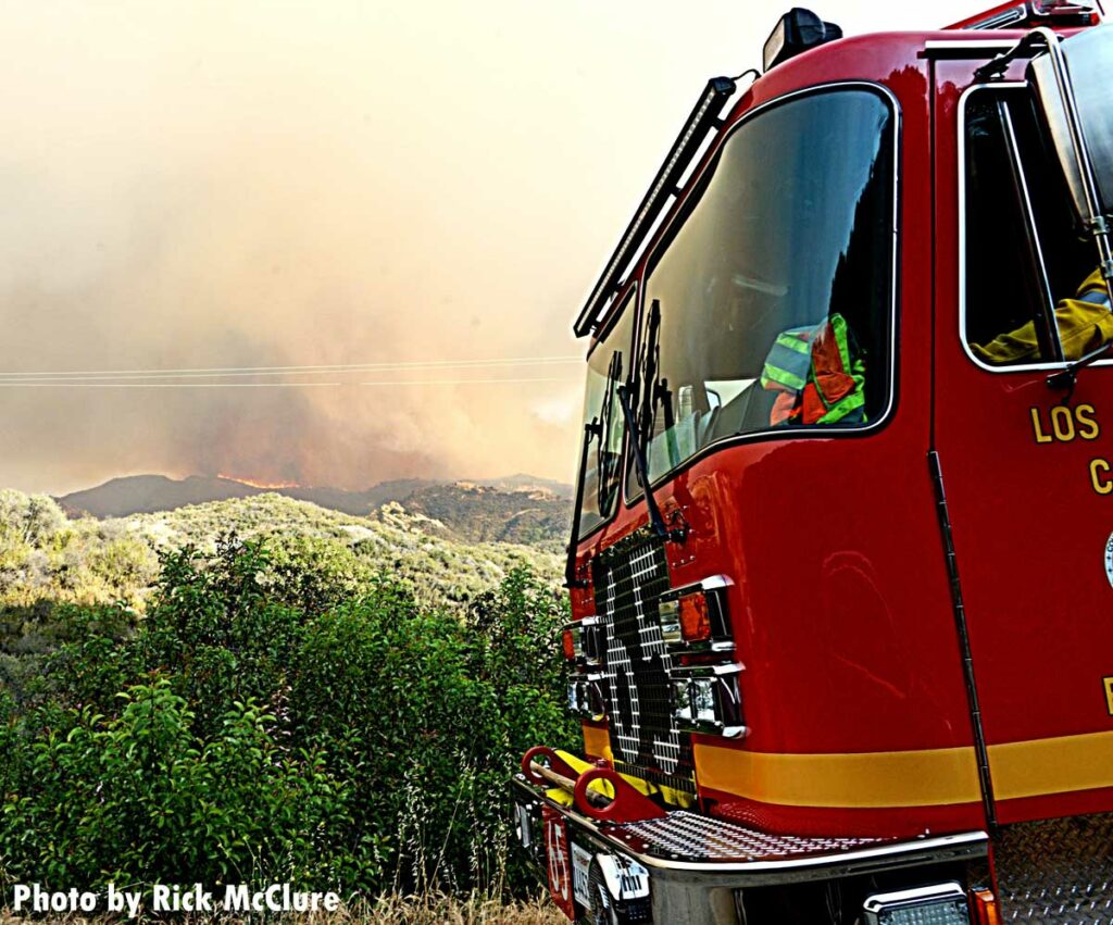 Fire apparatus at the Palisades Fire