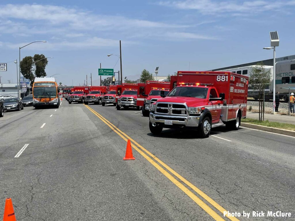 Multiple LAFD ambulances at scene