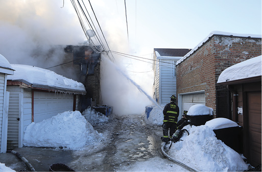 An example of just how high the snow was in the area of the alley. This is a defensive attack from the C/D section of the building.