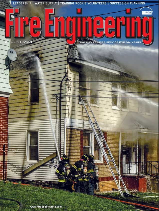 Firefighters at a fire in Irvington, New Jersey.