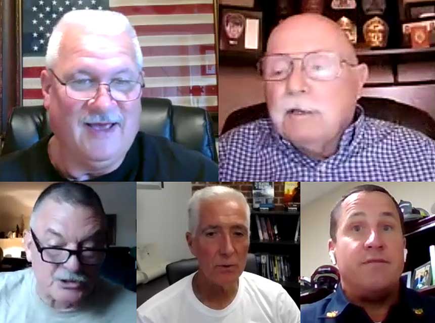 Rick Lasky, Butch Cobb, Terry McGrath, Bobby Halton, and John Salka