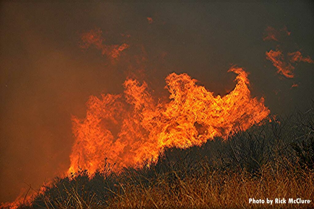 Flames from Route Fire in Californiaa